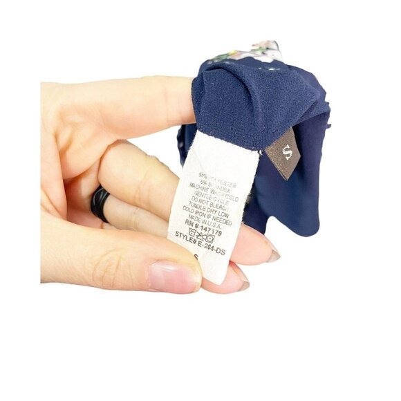 Allison Joy Floral Evereve Corbin Midi Dress S Blue Pink Sleeveless A-line - Picture 8 of 8